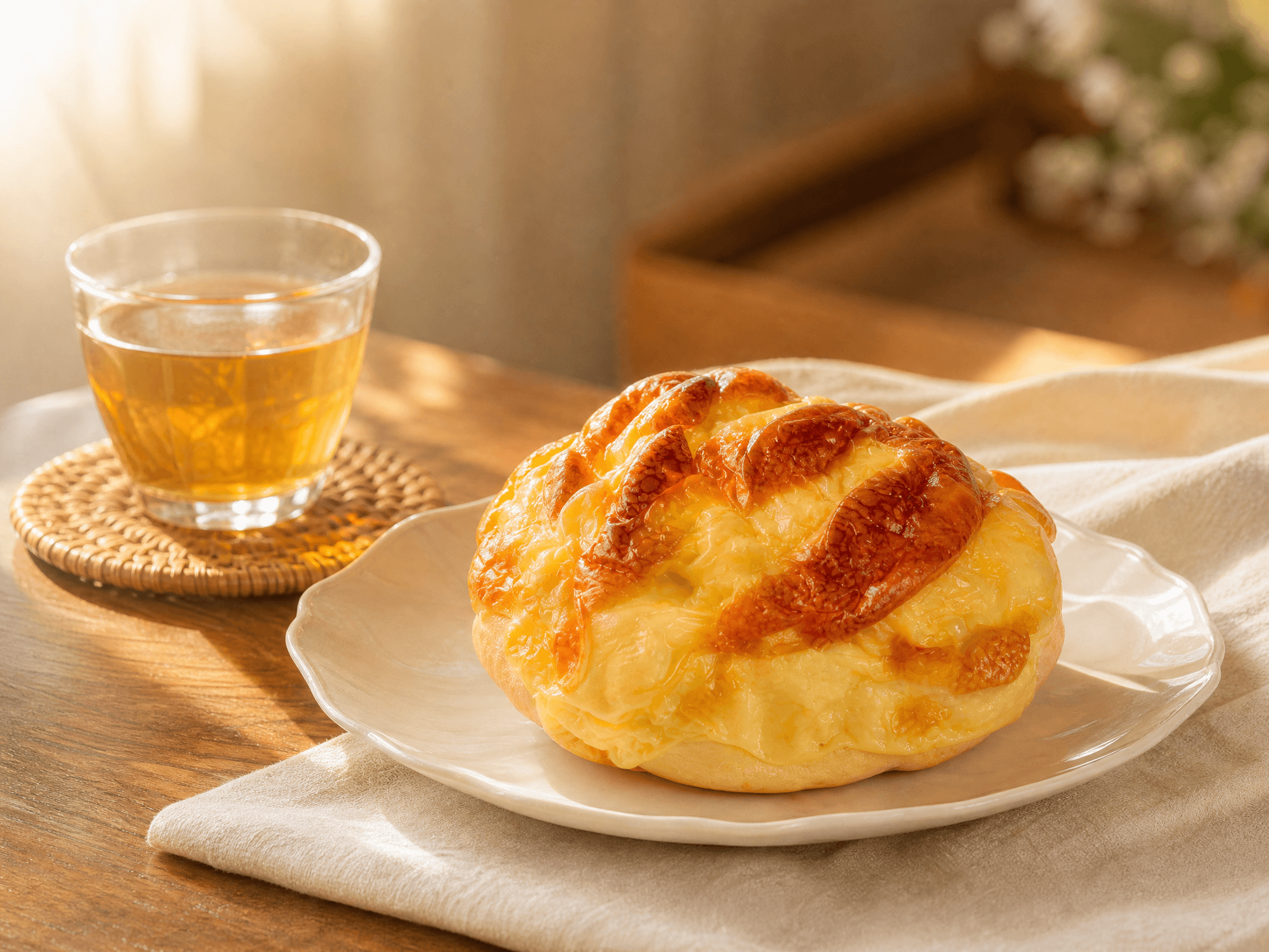 လက်ဖက်ရည်နှင့် Cheese Burn Bread