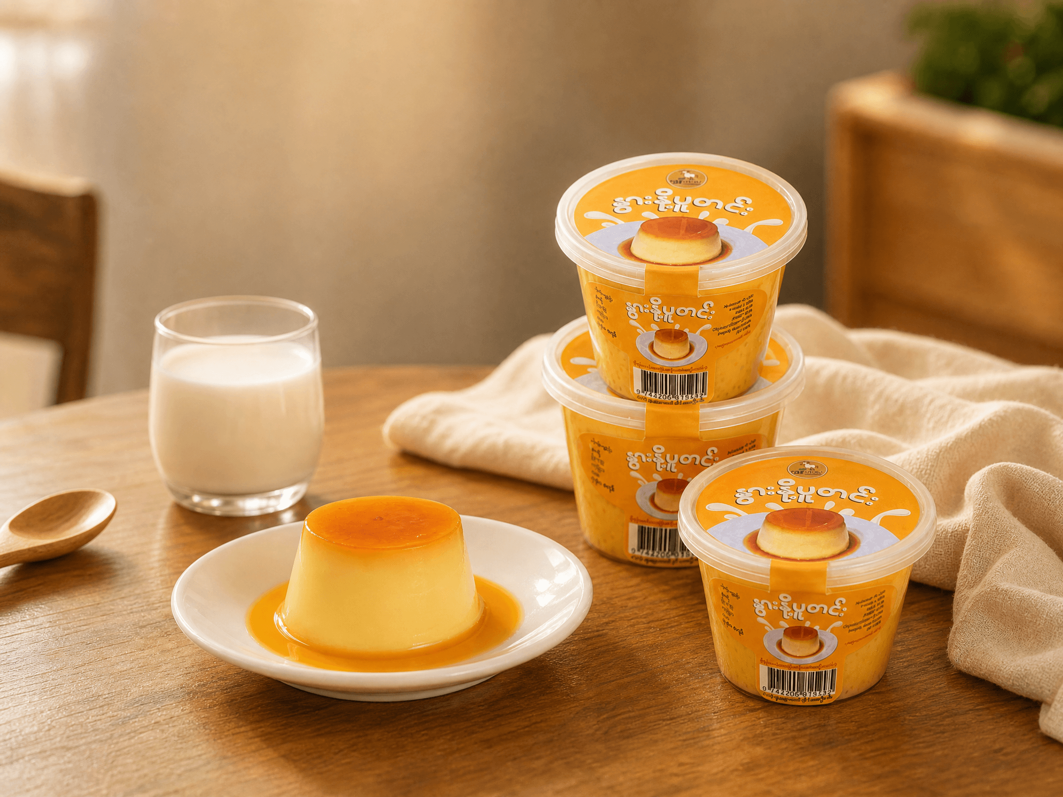 ရွှေနွားလေး Milk Pudding နှင့် နို့ထွက်ပစ္စည်းများ